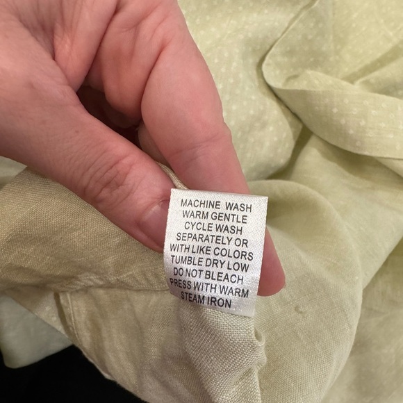 Murano Men's light green patterned linen long sleeve button down - Picture 5 of 9